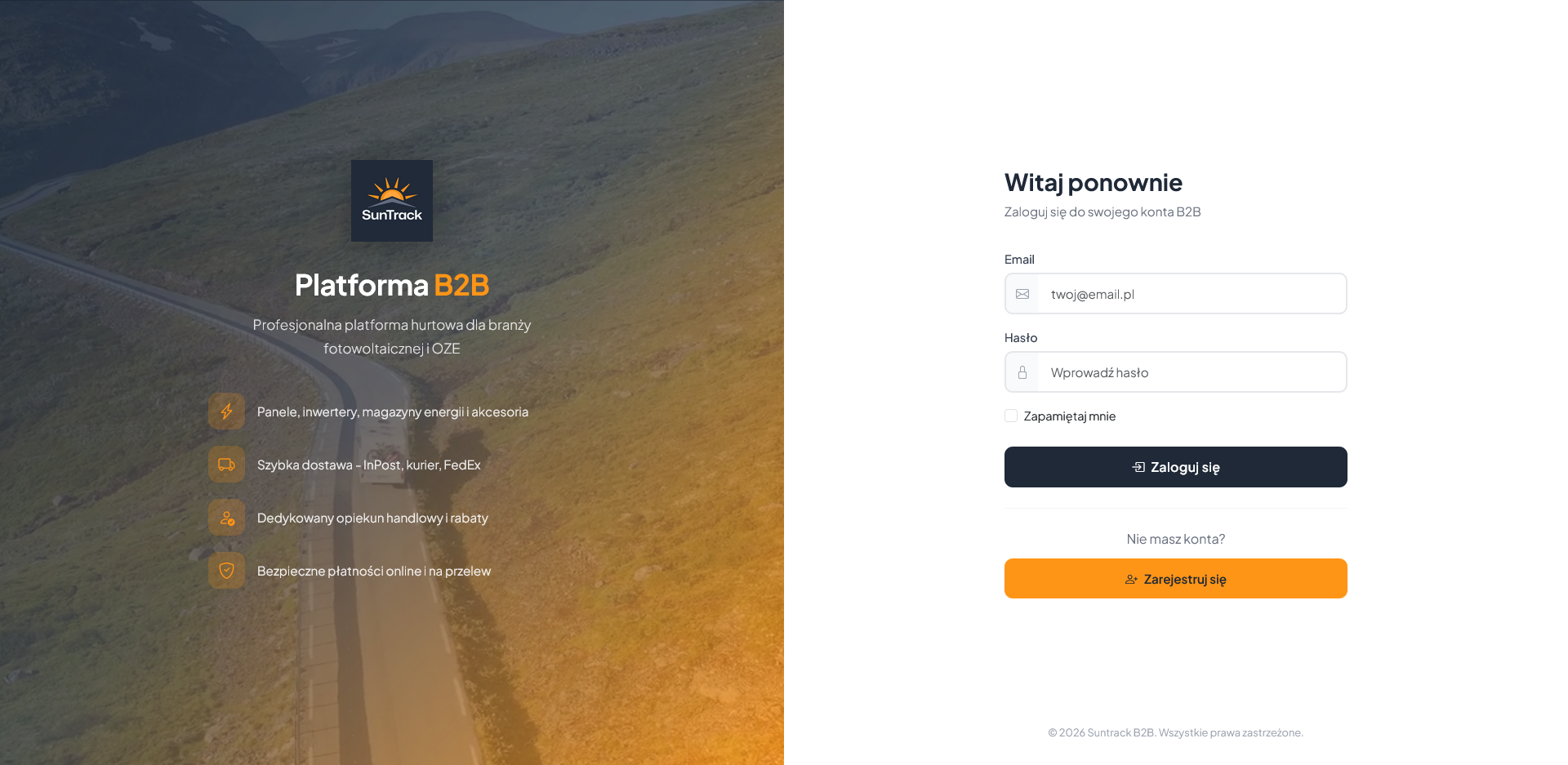 Platforma B2B SunTrack