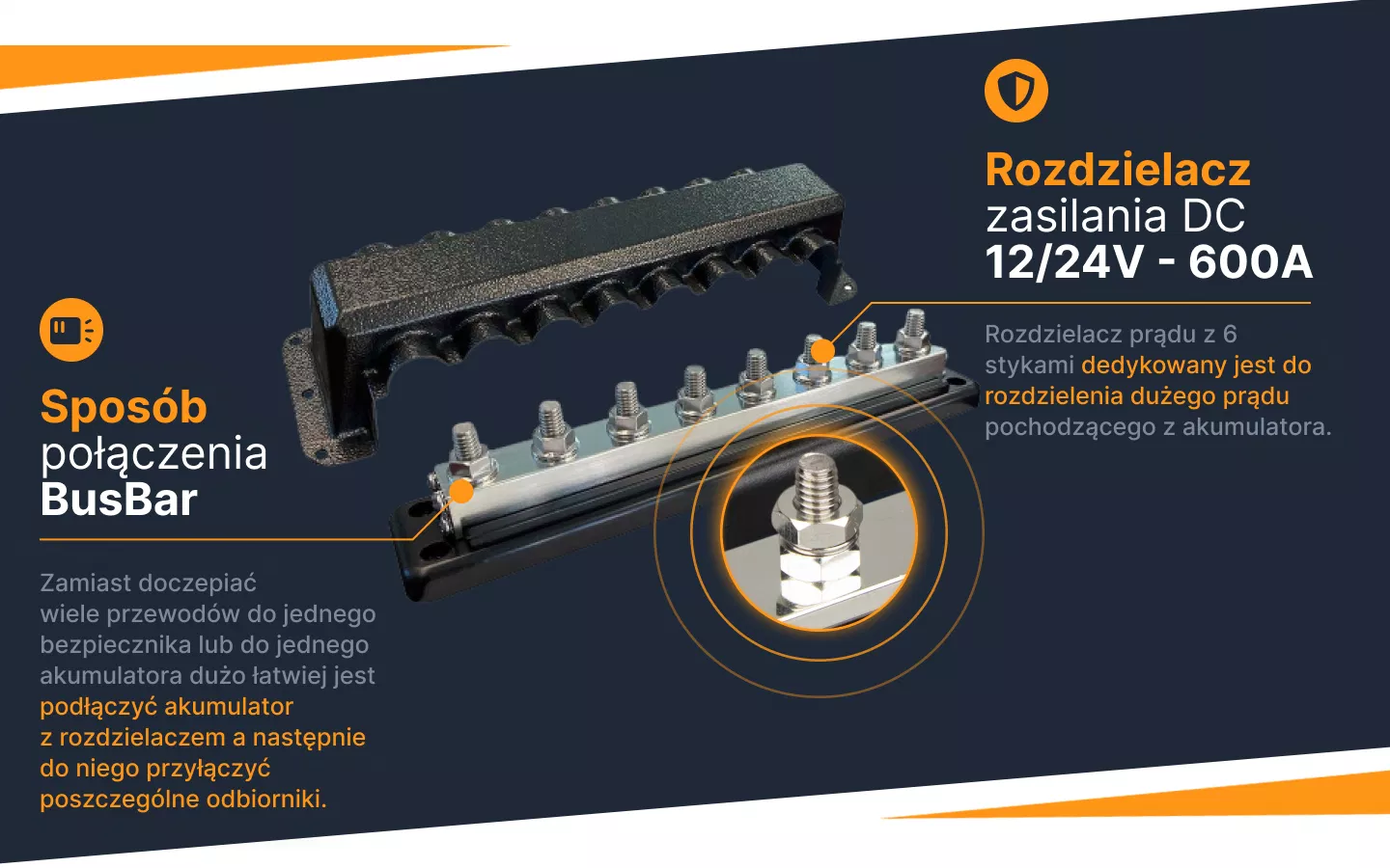 Rozdzielacz Victron Energy DC 600A 8p 8 Screws + obudowa