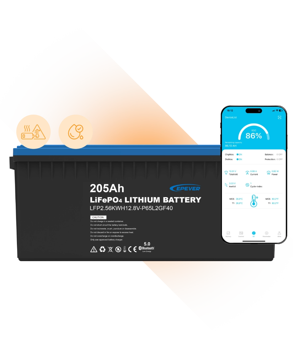 Akumulator Epever LiFePO4 12.8V 205Ah IP65