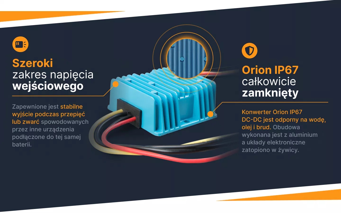 Informacje o konwerterze Orion IP67 DC-DC 24/12-10