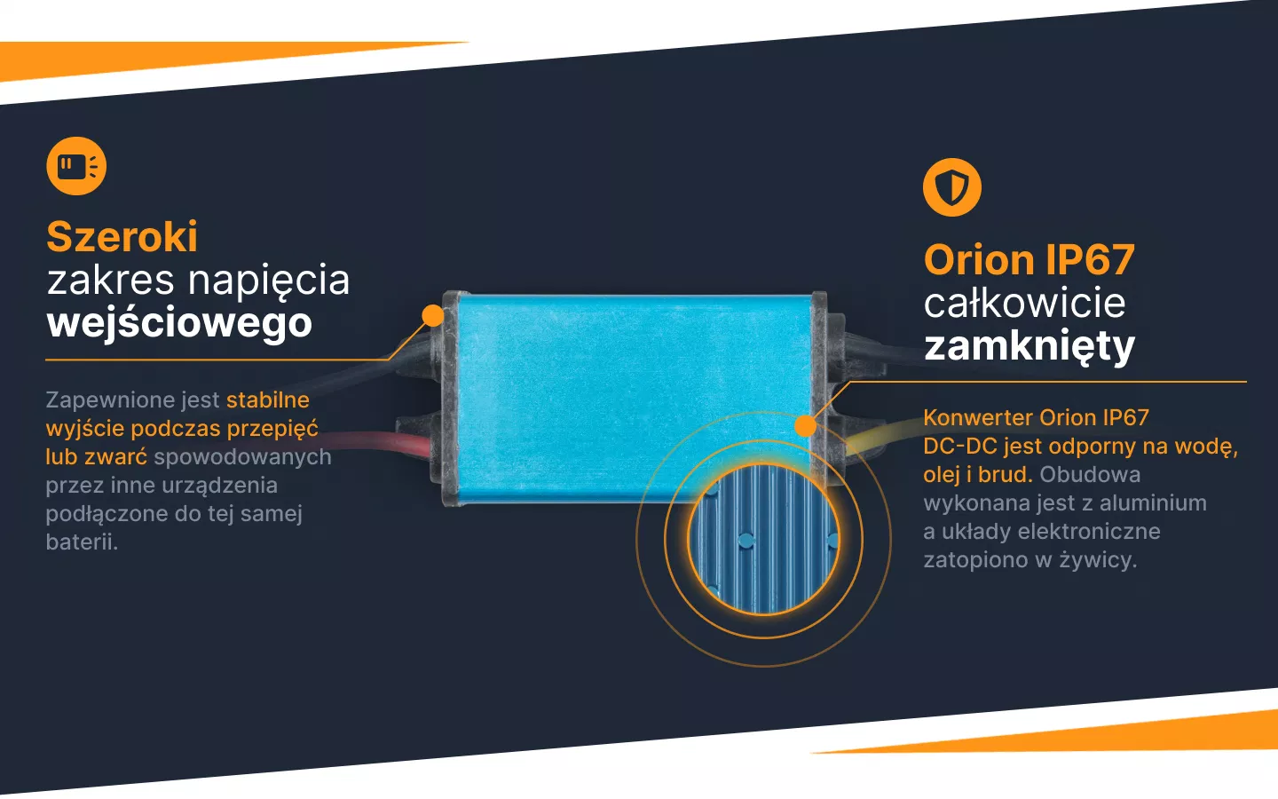 Informacje o konwerterze Orion IP67 DC-DC 24/12-5