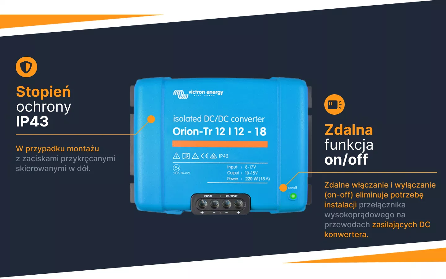 Konwerter Orion-Tr DC-DC 12/12-18A 220W