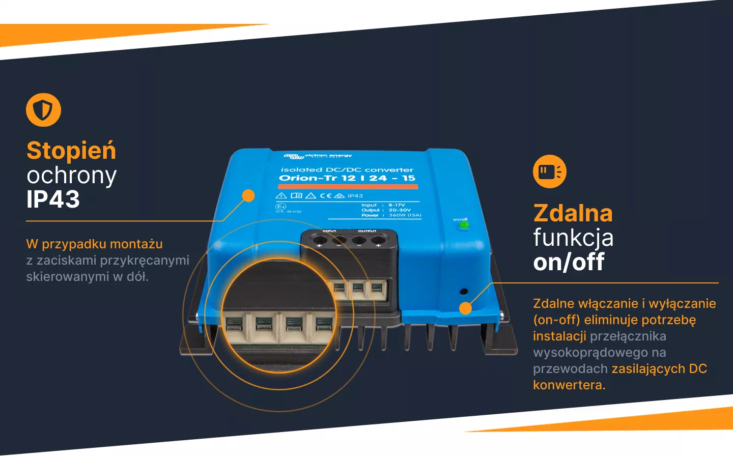 Konwerter Orion-Tr DC-DC 12/24-15A 360W
