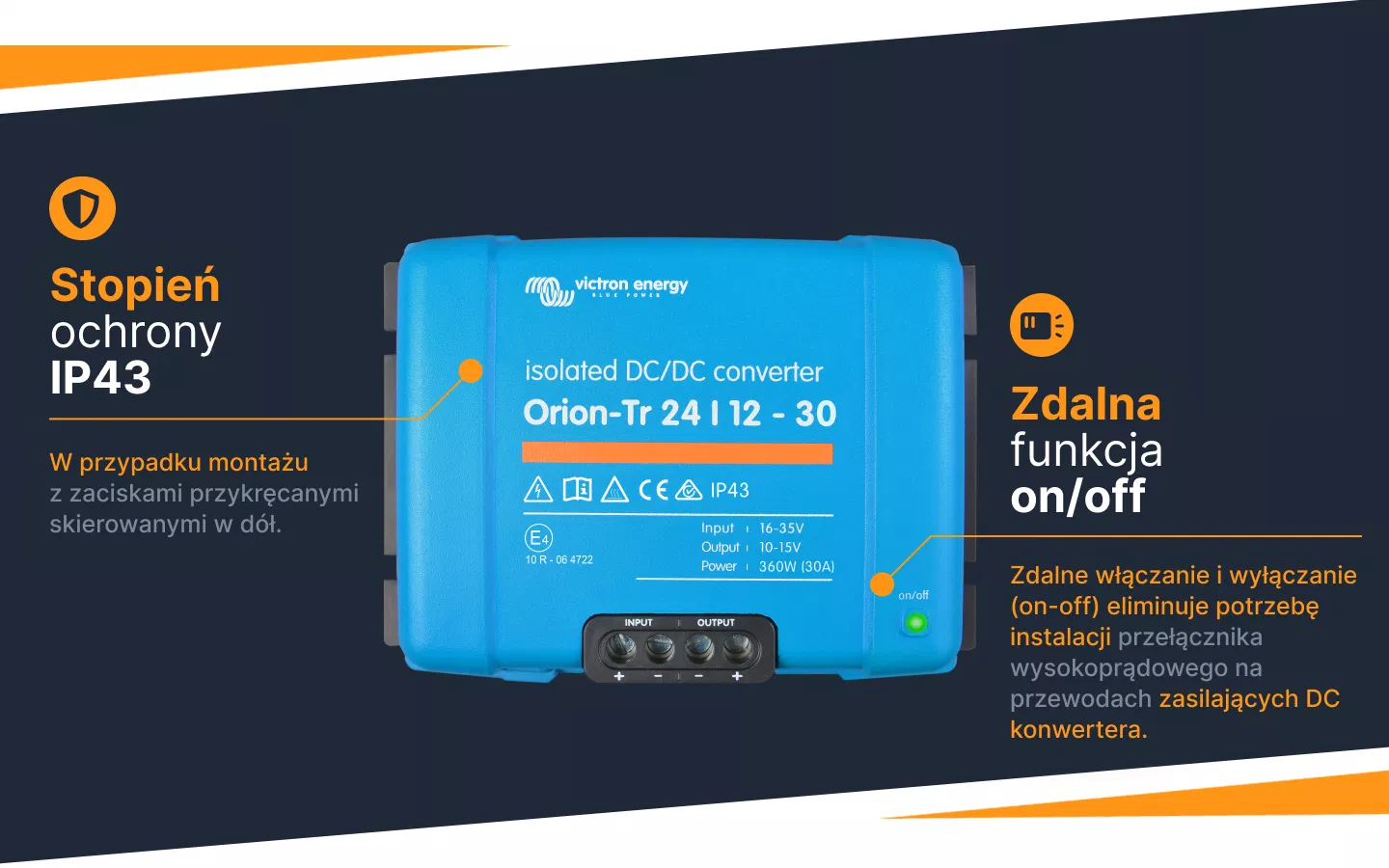 Konwerter Orion-Tr DC-DC 24/12-30A 360W