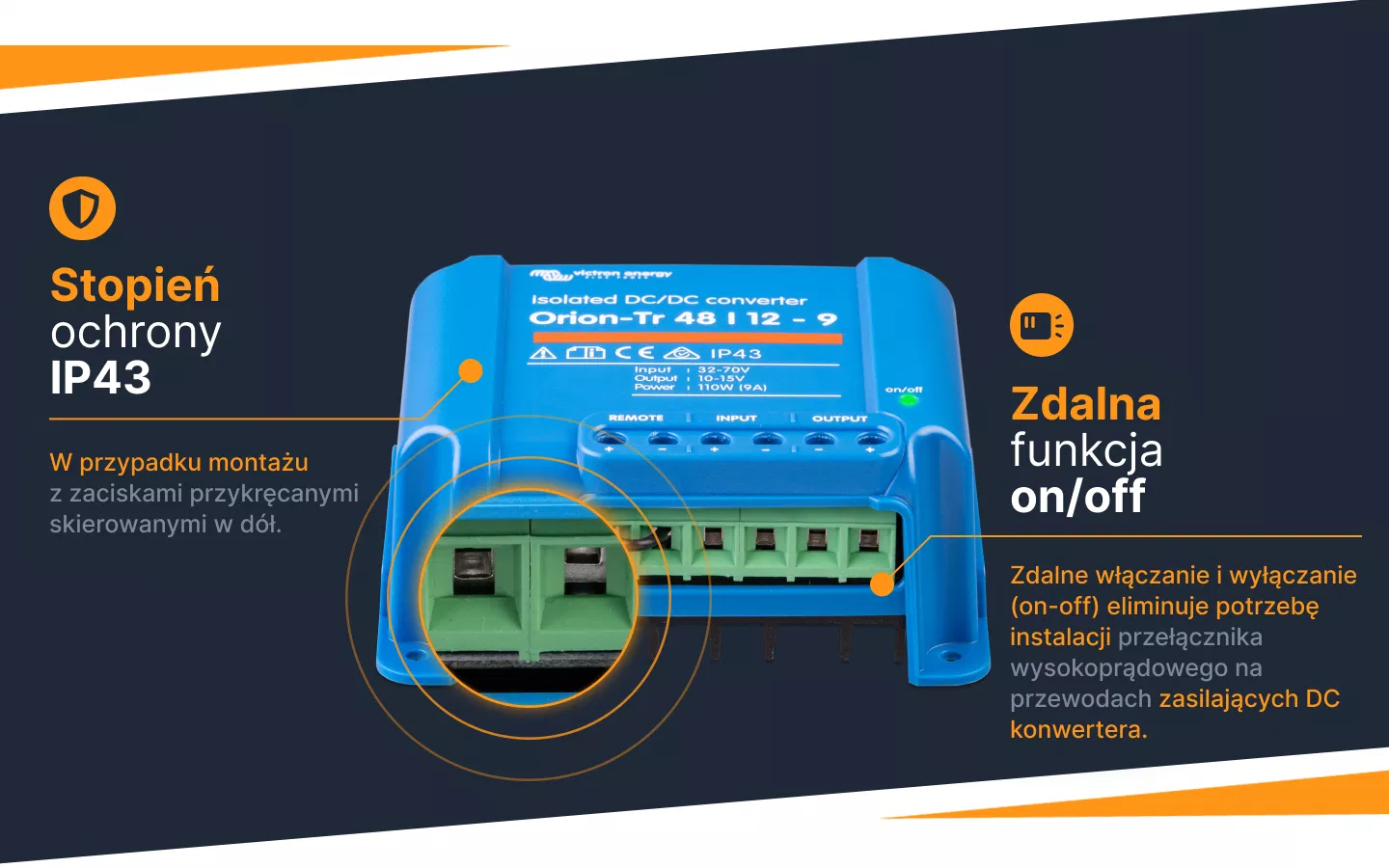 Konwerter Orion-Tr DC-DC 48/12-9A 110W