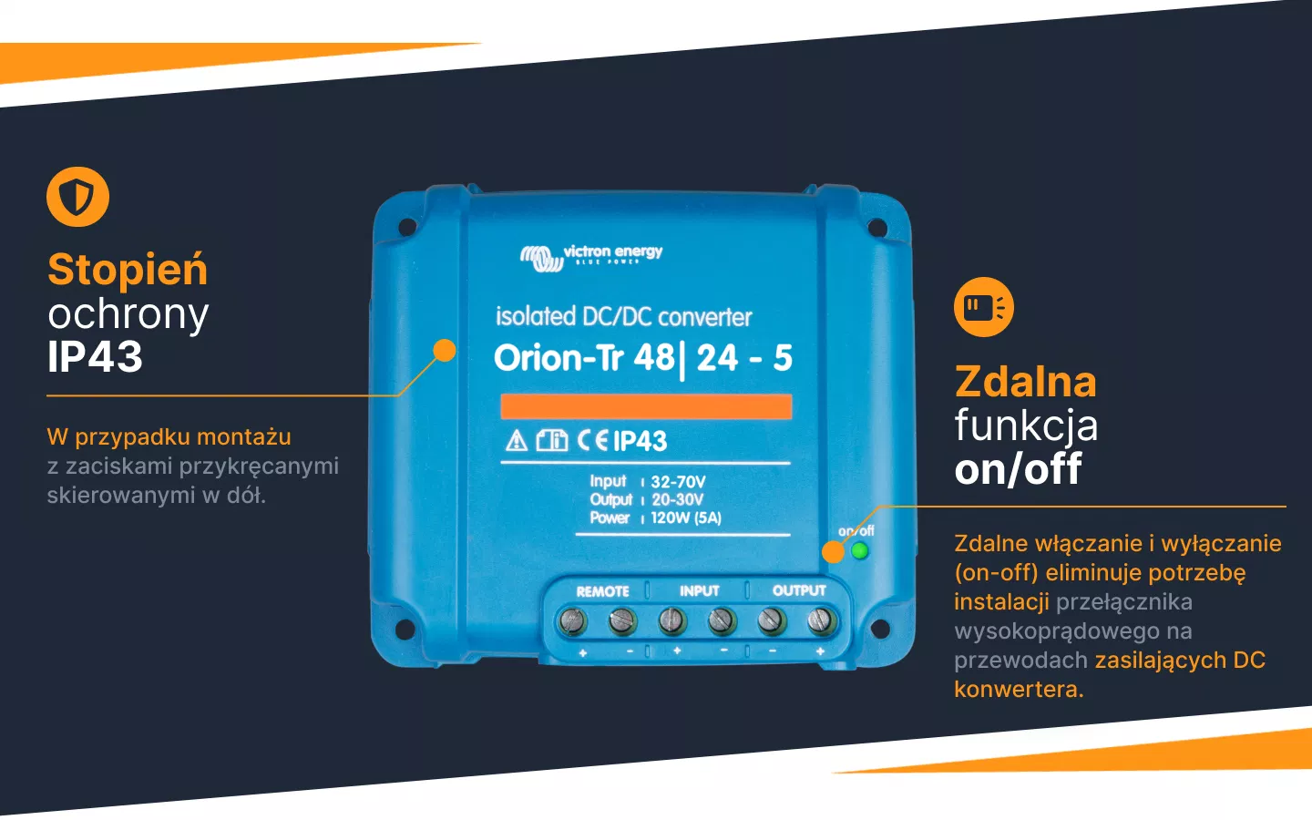 Konwerter Orion-Tr DC-DC 48/24-5A 120W