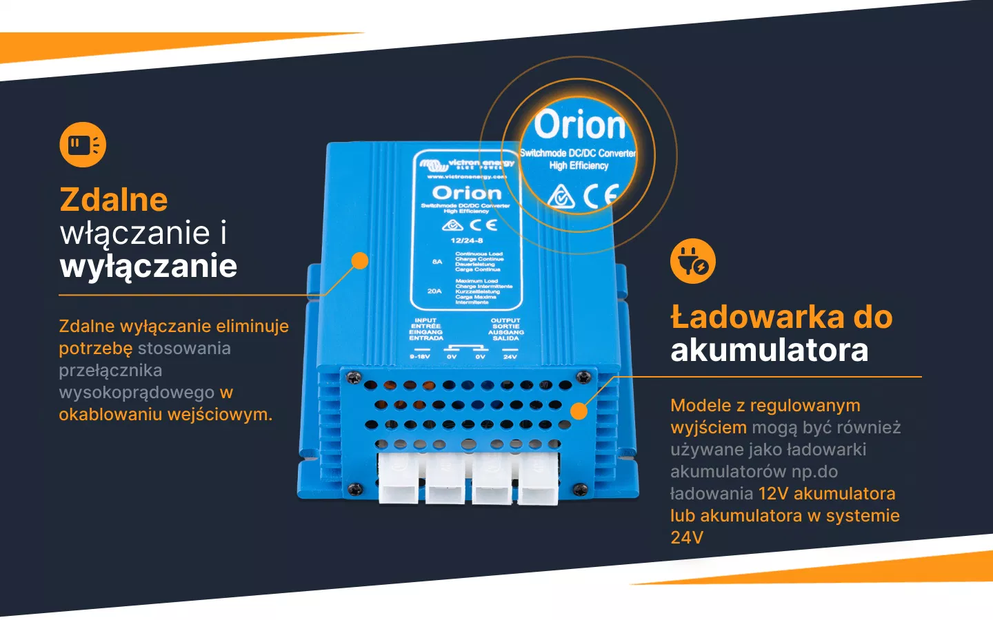 Informacje o Konwerterze Orion-Tr DC-DC Smart 12/24-8