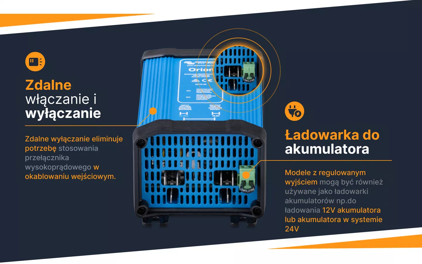 Informacje o Konwerterze Orion-Tr DC-DC Smart 24/12-40