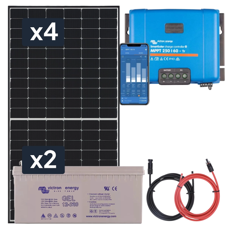 zestaw 4x410W, akumulator żelowy 2x200Ah