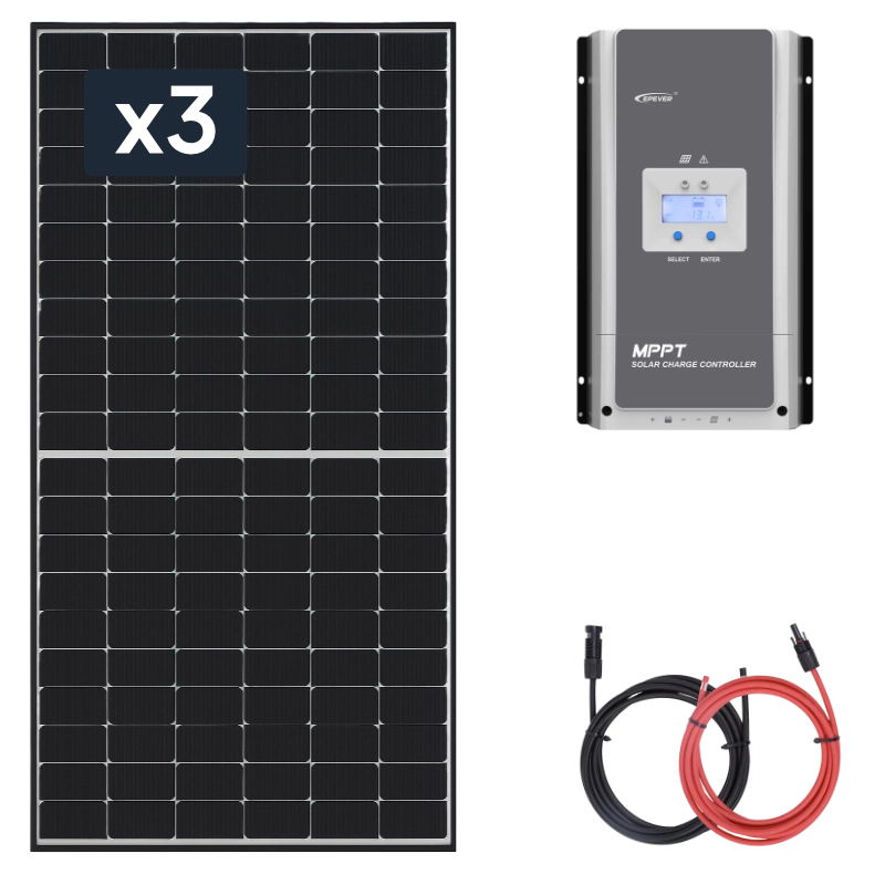 Panel słoneczny 2x 415W z regulatorem ładowania 60A MPPT