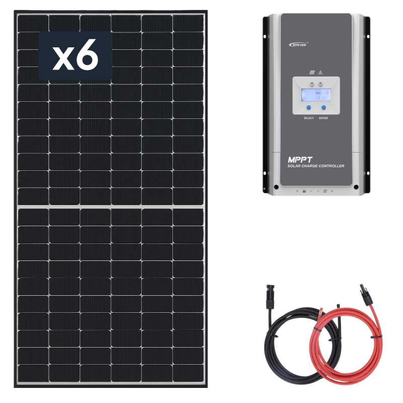 Panel słoneczny 2x 415W z regulatorem ładowania 60A MPPT