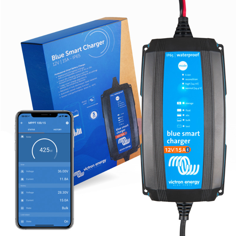 Blue Smart IP65 Charger 12/15 + DC connector